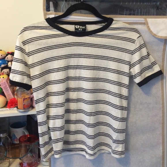 Black and white striped tee