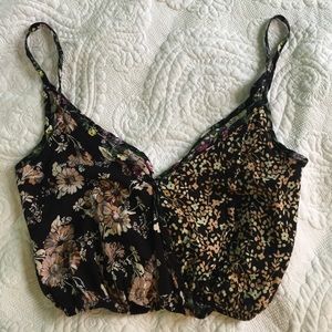 Mismatch floral crop top