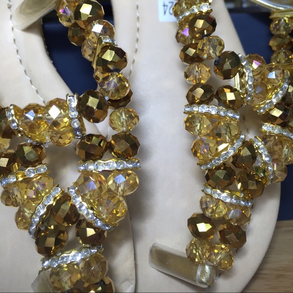 Gold and Brown Sandals sz 7.5