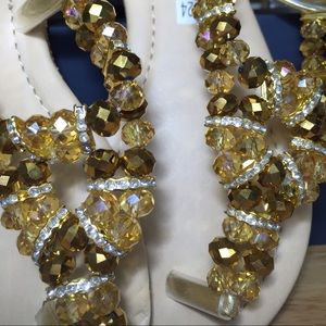 Gold and Brown Sandals sz 7.5