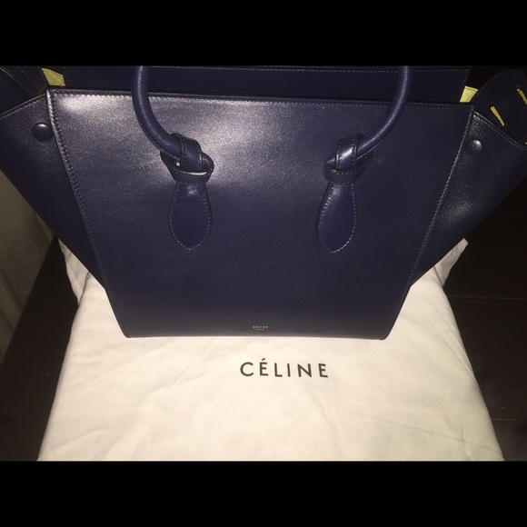 Céline Blue Tie Tote - Picture 2 of 4