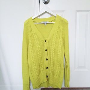 Bright yellow cardigan