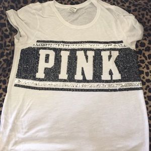 Vs sequined pink tee