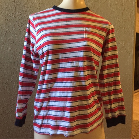 Stripped pocket long tee
