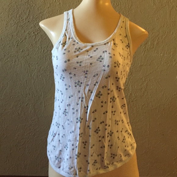 White floral print tank