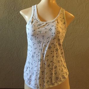 White floral print tank