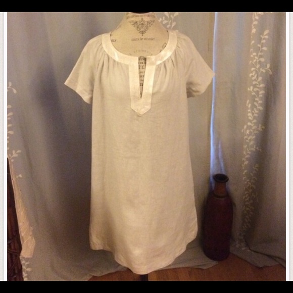J. Crew linen silver and gray dress