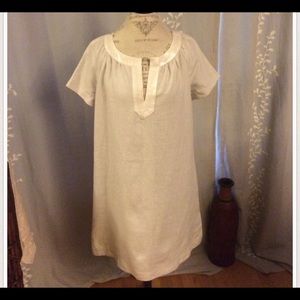 J. Crew linen silver and gray dress