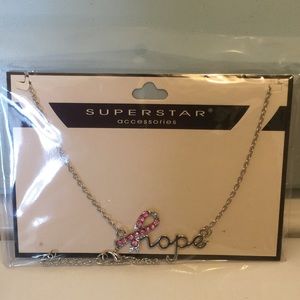 (2)BUNDLE Breast cancer awareness Necklace jewelry