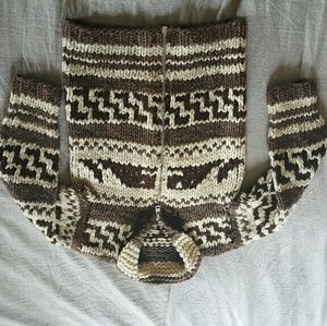 SALE Vintage Buffalo Knit Zip-up Cardigan