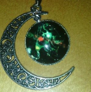 Scorpio Zodiac Moon Galaxy Necklace