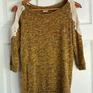 Cute fall color sweater with lace!
