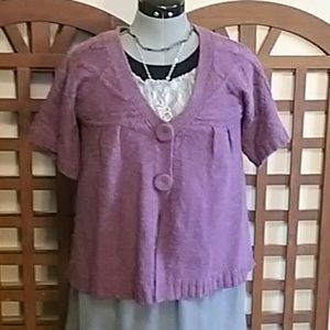 Short-Sleeved V-Neck Cardigan