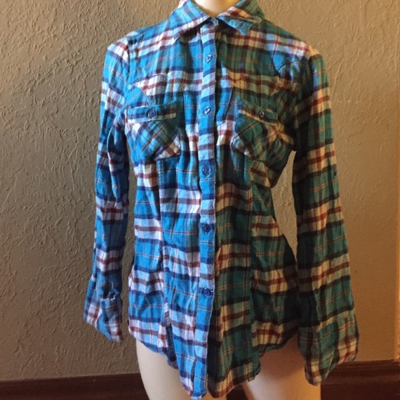 Blue flannel button down