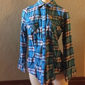 Blue flannel button down