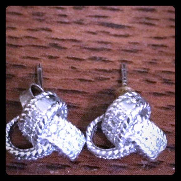 Sterling silver love knot studs