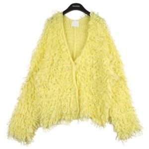 Korean yellow fluffy cardigan
