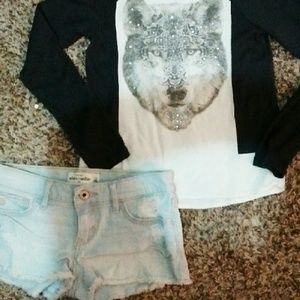 A&f kids 12 shorts and g signed shirt new