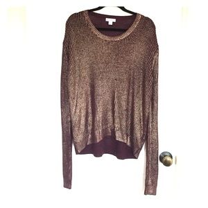 Metallic over-sized sleeve knit