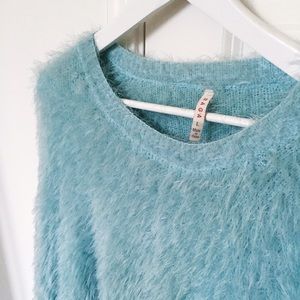 Pantone blue fluffy sweater