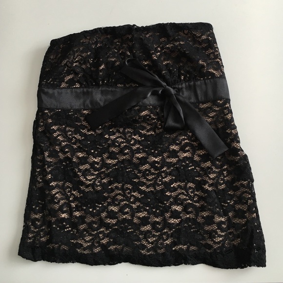 Black lace tube top