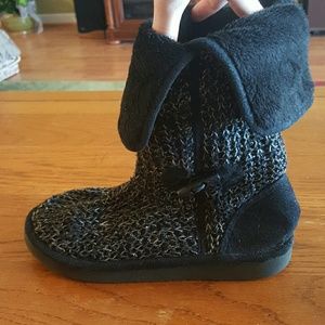 Knitted Black Boots