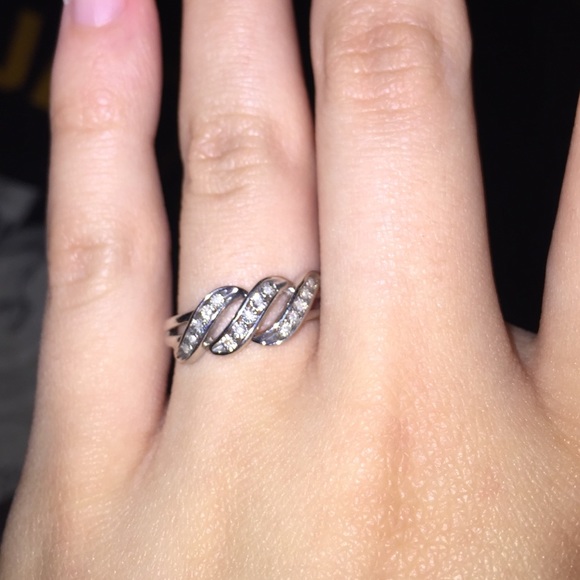 Diamond ring 1/4 K .925 sterling silver