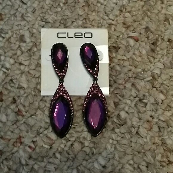 Boutique deep purple tear drop earrings