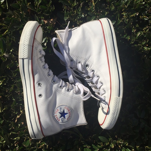White Leathwer Converse