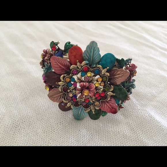 Vintage flower cuff bracelet
