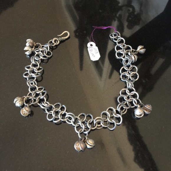 Chain Maille Flower Pattern Bell Anklet