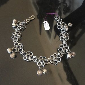 Chain Maille Flower Pattern Bell Anklet
