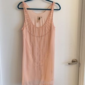 Blush Beaded Flapper Dress
