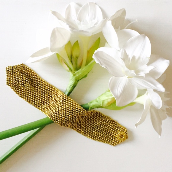 Gold Beaded Wrap Bracelet