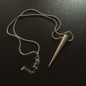 big silver spike necklace