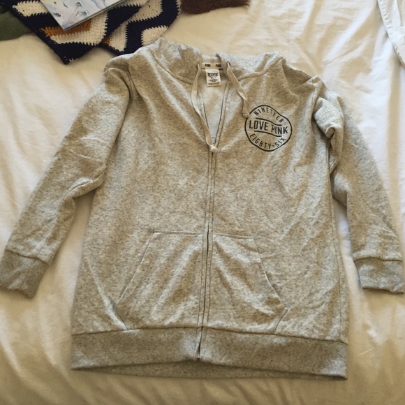 PINK Victoria's Secret Sweaters - 💥Flash Sale💥 PINK Grey Hooded Zip Up