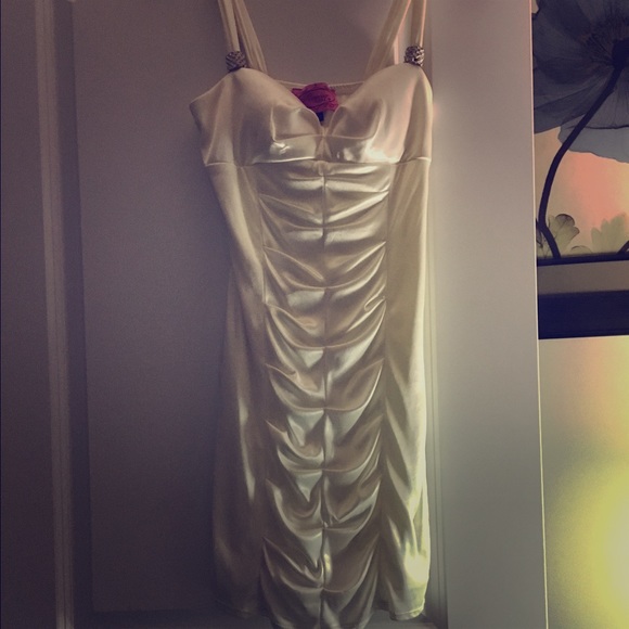 White silky dress