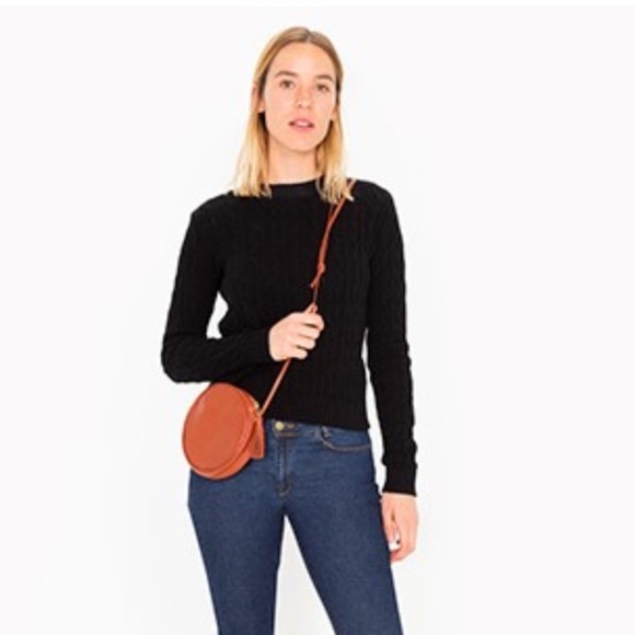 American Apparel black cable-knit pullover