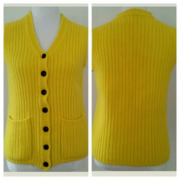 Canary Yellow Wool Vest - Picture 4 of 4