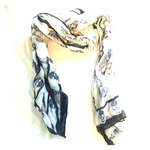 Black and white skull scarf