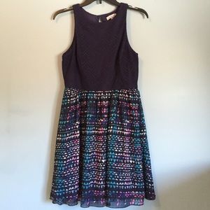 Navy blue tribal print dress