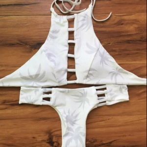 L White Tree Bikini Set
