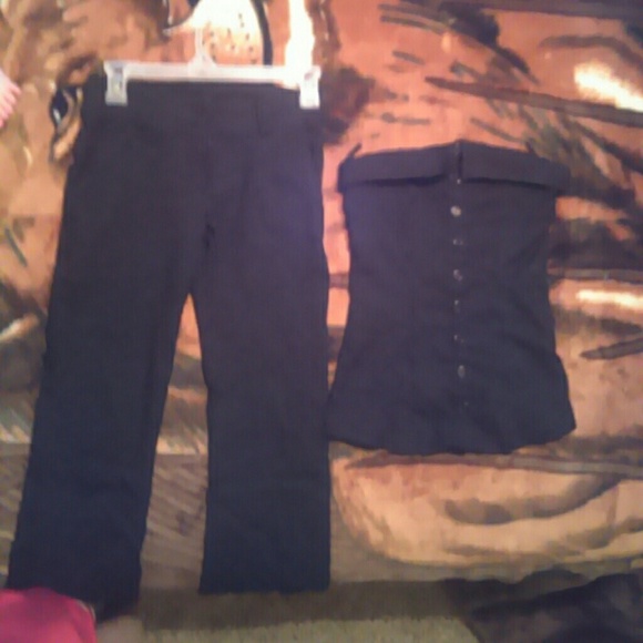 Black bodycon pinstripe pant suit