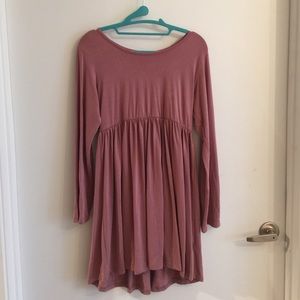Earthbound Long Sleeved Muave Dress