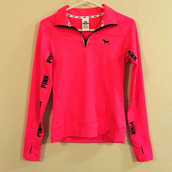 PINK Victoria's Secret Jackets & Blazers - Neon PINK Victoria's Secret Ultimate Pullover
