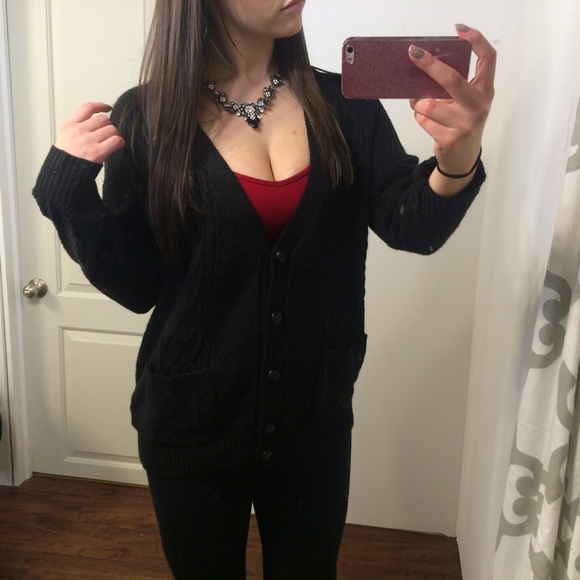 NWT forever 21 black cardigan - Picture 2 of 4
