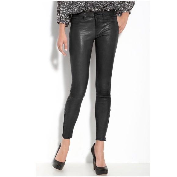 J Brand Lambskin Leather 8001 Skinny Pant