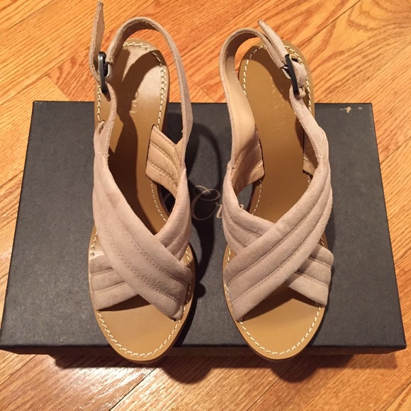 Jcrew Marcie Sandy Brown Suede Heel SZ 6 - Picture 2 of 4