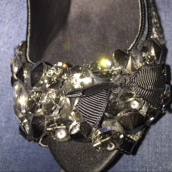 Tweed Embellished Peep Toe - Picture 3 of 4