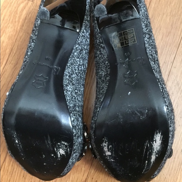 Tweed Embellished Peep Toe - Picture 4 of 4